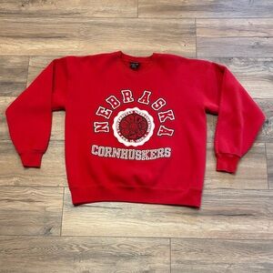 Vintage 90s Nebraska Cornhuskers Spell Out Crest Jansport Crewneck Sweatshirt XL